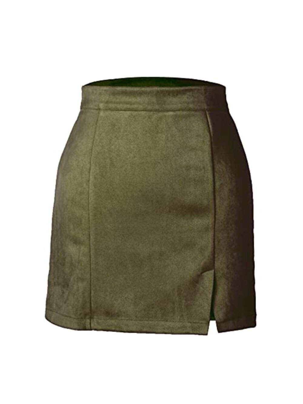 Faux Suede High Waist A-Line Pencil Bodycon Skirt Mini